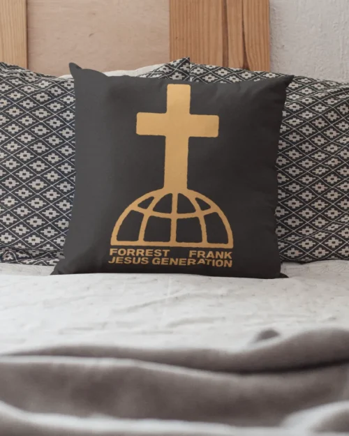 Forrest Frank Cross Globe Gold Pillow Case